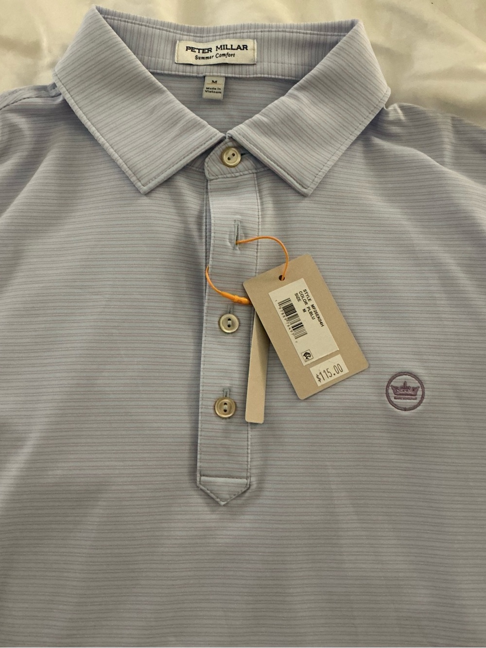 Peter Millar Stripes Polo Brand New Fall ‘26 Release NWT Medium Style #MF26EK04H